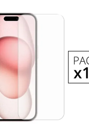Prix Promo Pack de 10 verres trempés pour iPhone 15 / 15 Pro / 16