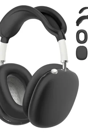 Affaire À Saisir Étuis en silicone ShieldCase pour AirPods Max - Ensemble de 4 en 1 (noir)