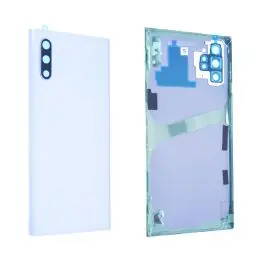 Bon Plan Vitre arrière avec vitre cache caméra sans logo Samsung Galaxy Note 10+ (N975F) / 5G Blanc Aura