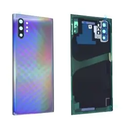 Retour Gratuit Vitre arrière avec vitre cache caméra sans logo Samsung Galaxy Note 10+ (N975F) / 5G Argent Aura Glow