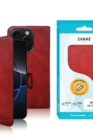 Quantité Limitée Portefeuille Rouge pour iPhone 16 Pro Max