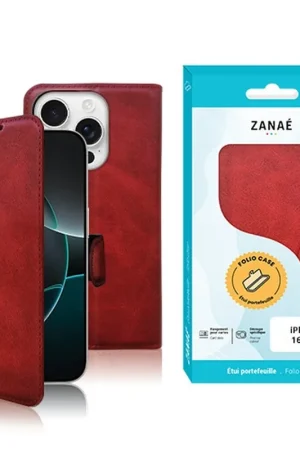 Satisfait Ou Remboursé Portefeuille Rouge Zanae Columbia pour iPhone 16 Pro