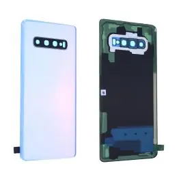 Seulement Aujourd’hui Vitre arrière avec vitre cache caméra sans logo Samsung Galaxy S10+ (G975F) Blanc Prisme