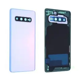 Vitre arrière avec vitre cache caméra sans logo Samsung Galaxy S10 (G973F) Blanc Prisme Promotion Saisonnière