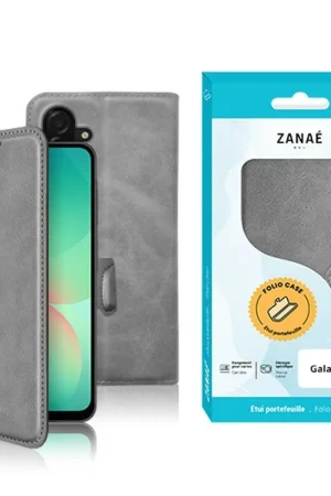 Portefeuille Zanae Columbia Gris Galaxy A26 Haute Qualité