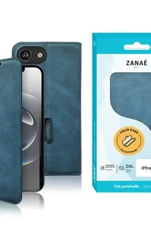 Portefeuille Zanae Columbia pour iPhone 16e Bleu pétrole Promotion Saisonnière