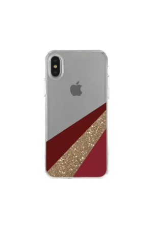 BigBen - Coque iPhone X/XS semi-rigide transparente On the line rouge Commander Maintenant