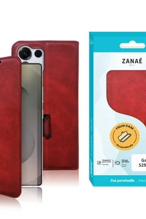 Portefeuille Zanae Columbia pour Galaxy S25 Ultra Rouge Populaire