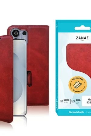 Portefeuille Zanae Columbia pour Galaxy S26 Ultra rouge Livraison Gratuite