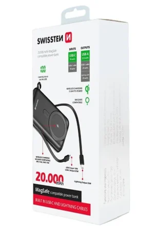 Power Bank Swissten 20000mAh MagSafe Dernière Chance
