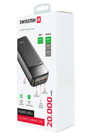 Promotion Saisonnière Power Bank Swissten Power Line II 20000 mAh