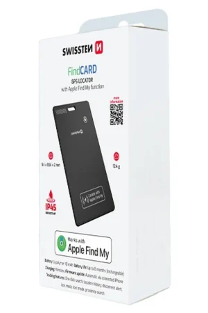 Acheter En Ligne Smart Card compatible Apple Find My - Swissten Noir