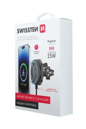 Vente Flash Support voiture magnétique MagSafe 15W Swissten