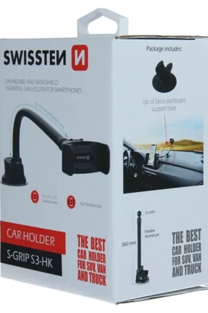 Support voiture Swissten Noir - Universel Prix Bas