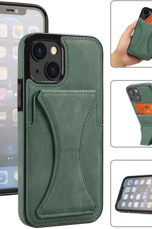 Prix Réduit ShieldCase Étui cuir iPhone 13 Mini support porte-cartes (vert)