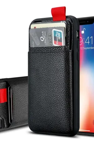 Paiement Sécurisé ShieldCase Étui cuir fente carte iPhone X / Xs