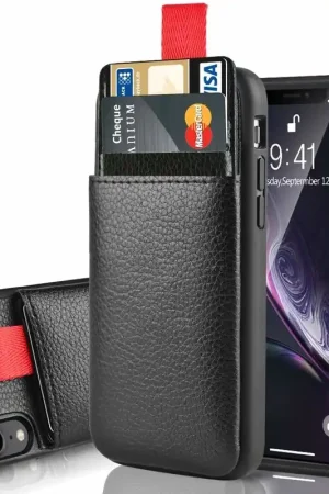 ShieldCase Étui cuir fente carte iPhone Xr Populaire