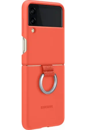 Coque Samsung G Z Flip 3 Silicone avec anneau Corail Samsung Offre Limitée
