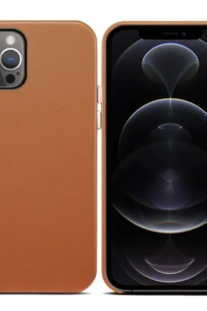 Dernier Modèle ShieldCase Étui en cuir pour iPhone 13 Pro Max (marron)