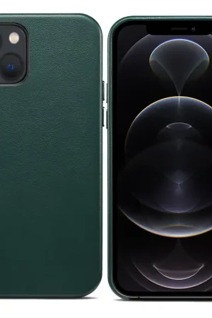 ShieldCase Étui en cuir iPhone 13 (vert) Bon Marché