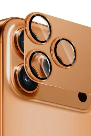 Bon Marché Verre trempé caméra pour iPhone 17 Pro Max - Orange
