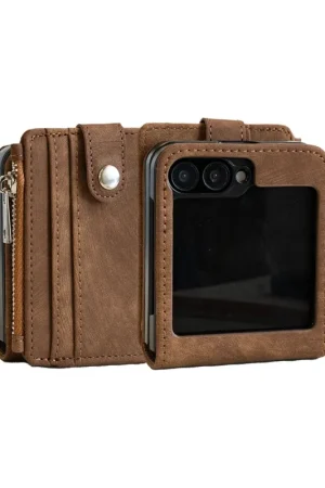 ShieldCase Étui portefeuille amovible Samsung Galaxy Z Flip 6 (bruin) Top Vente