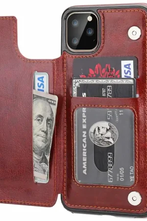 ShieldCase Étui portefeuille iPhone 11 Pro (marron) Bon Marché