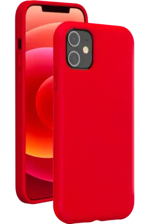 Coque iPhone 12 / 12 Pro Silicone SoftTouch Rouge Bigben Vente Flash