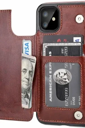 Super Prix ShieldCase Étui portefeuille iPhone 12 (marron)