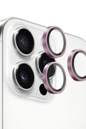 Verre trempé caméra rose iPhone 14/15/16 Pro/Max Authentique