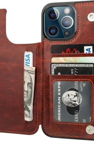 Bon Plan ShieldCase Étui portefeuille iPhone 13 Pro Max (marron)