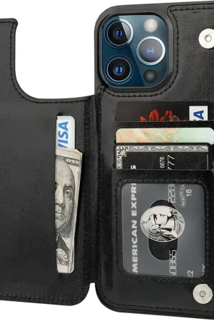 Nouvelle Collection ShieldCase Étui portefeuille iPhone 13 Pro Max (noir)