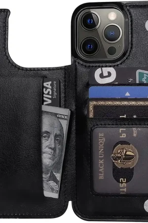 ShieldCase Étui portefeuille iPhone 13 Pro (noir) Solde