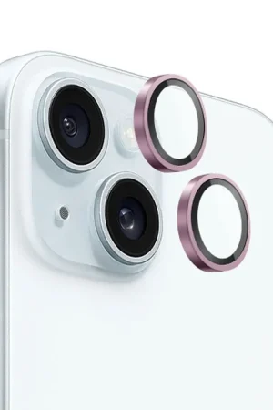 Verre trempé caméra rose pour iPhone 14/15 Expédié Aujourd’hui