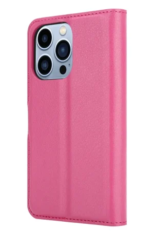 Satisfait Ou Remboursé ShieldCase Étui portefeuille iPhone 14 Pro (rose)