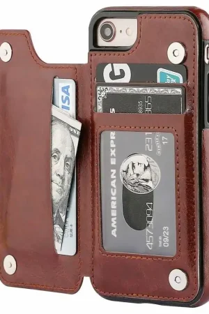 ShieldCase Étui portefeuille iPhone SE 2022 (marron) Affaire À Saisir