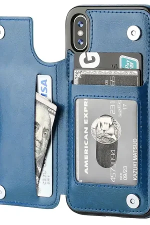 ShieldCase Étui portefeuille iPhone X / Xs (bleu) Nouvelle Collection