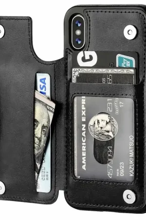 ShieldCase Étui portefeuille iPhone Xs Max (noir) Paiement Sécurisé