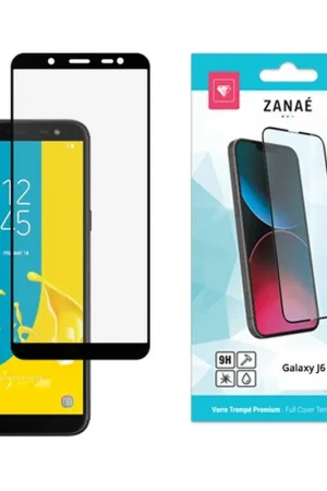 Retour Gratuit Verre trempé Full Cover Galaxy J6 (2018) Noir