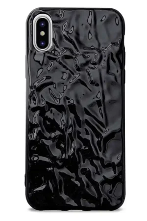Coque semi-rigide noire effet métallique pour iPhone X/XS Expédition Rapide
