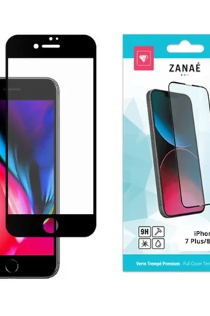 Verre trempé Full Cover Noir pour iPhone 7 Plus/8 Plus Seulement Aujourd’hui
