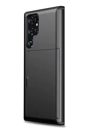 ShieldCase Samsung Galaxy S25 Ultra coque porte-cartes avec curseur (noir) Promotion Saisonnière