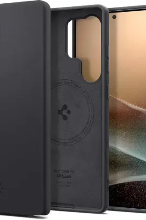 Nouveauté Spigen Samsung Galaxy S25 Ultra silicone Fit MagFit coque (noir)