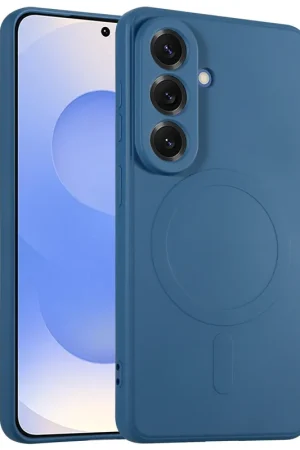 Soldes ShieldCase Samsung Galaxy S26 Coque arrière en silicone avec MagSafe (bleu foncé)