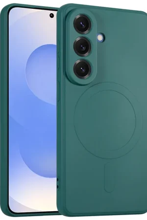 Prix Bas ShieldCase Samsung Galaxy S26 Coque arrière en silicone avec MagSafe (vert foncé)
