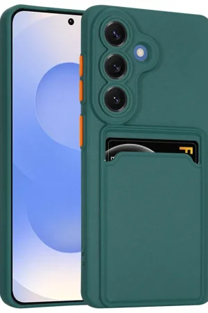 ShieldCase Samsung Galaxy S26 Coque porte cartes en silicone (vert foncé) Dernière Chance