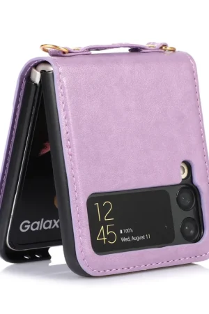 ShieldCase Coque Samsung Galaxy Z Flip 4 étui portefeuille cuir (rose) Authentique