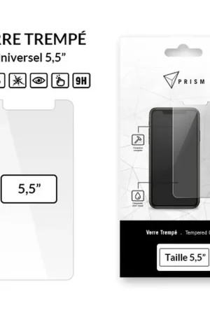 Verre trempé universel 5.5 pouces transparent Prix Promo