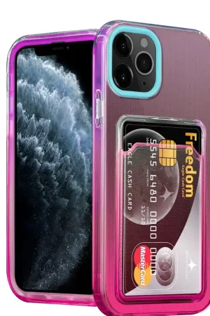 Usine Directe ShieldCase Coque iPhone 11 Pro porte-cartes colorée (turquoise/rose)