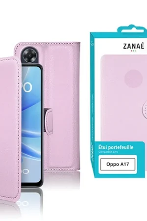 Soldes Zanae Wallet pour Oppo A17 - Rose